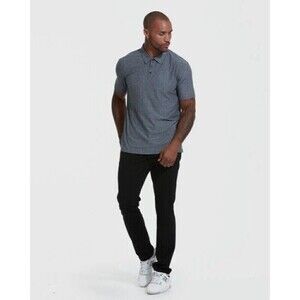 Travis Matthew Heathered Blue Pima Cotton Golf Polo Medium
